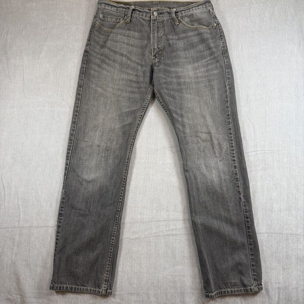 Levis 514 Jeans Mens 36X34 Gray Denim Straight Rocker Classicore Gorpcore